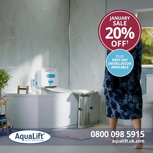 🎉 JANUARY SALE NOW ON – SAVE 20% ⏱️ NEXT-DAY INSTALLATION AVAILABLE 🛁 Take back your independence with the AquaLift Bath Lift — designed to make bathing easier, safer and more comfortable at home. 👉 Learn more today and book now. | AquaLift Bathlift