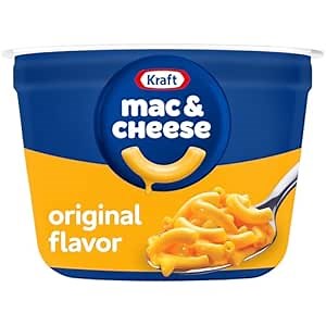 Kraft Mac & Cheese, 1 Cup, for Easy Dinner or Dinner Sides, Original Flavor, No Artificial Flavors, Preservatives or Dyes, 2.05 oz