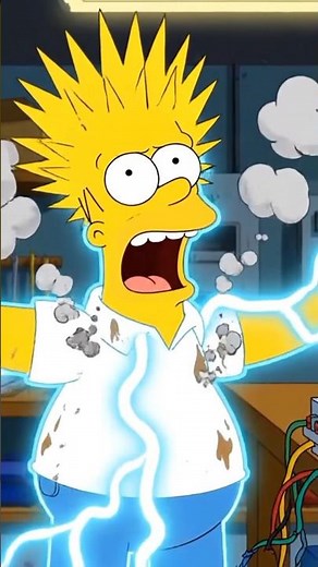 Homer Simpson Gets Electrically Shocked Fixing TV! 😂 Funniest Simpsons Moment |Simpsons #Shorts