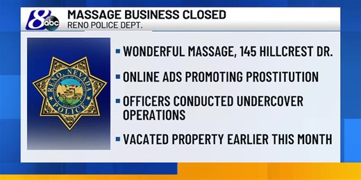 Reno massage parlor shut down following allegations of illegal activity
