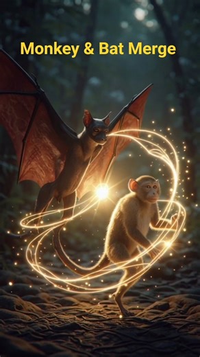 AI Creature Design #short #trending #usa #viral #ai #foryou #fyp #monkey #bat #magic #merge #animal