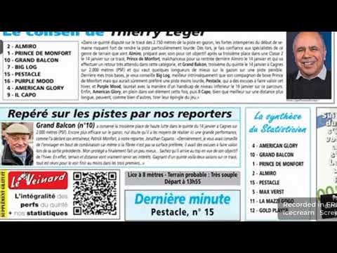 PRONOSTIC PRESSE Analyse exclusive du Quinté du jour par LE VEINARD AVEC COURSE PAR COURSE #france