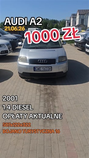 AUDI A2 2001 1.4 Diesel za 1000 zł — szczegóły, opłaty i lokalizacja