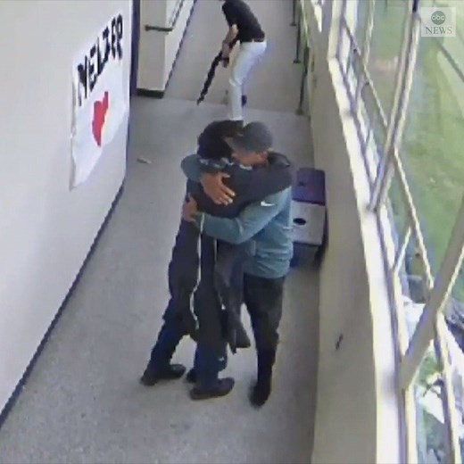 9.3M views · 83K reactions | Stunning surveillance footage captured the moment a high school coach in Oregon disarmed a student with a shotgun and then embraced him. Police eventually arrived and took the student into custody. https://abcn.ws/2VUF53Y | ABC News | Facebook