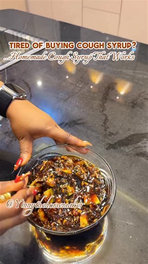 Yinny The Homemaker|Abuja Creator|Onyinye Anunyuo on Instagram: "Homemade Cough Syrup That Works • Honey: 2 cups • Onions: 1 medium (roughly chopped) • Ginger: 1 thumb-sized piece • Garlic: 3–4 cloves • Cinnamon: 1 small stick or 1 teaspoon ground • Cloves: ½–1 teaspoon • Lemons: 1 large (with peel, seeds removed) Recipe • Roughly blend or pound onion, ginger, garlic, cinnamon, and cloves (no water). • Chop the lemon (with peel) into tiny bits. • Add everything into the 2 cups of honey. • Stir,