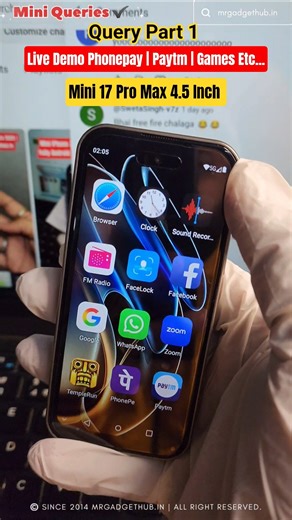 Live Demo Mini 17 Pro Max | Phonepay | Paytm | Games Etc | Query Part 1 | #miniphone