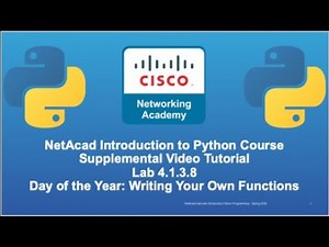 Cisco NetAcad Introduction to Python Course - Supplemental Lab Tutorial & Solution Set: Lab 4.1.3.8