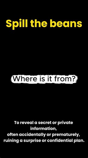 Ever wondered why we say "Spill the Beans"? 🫘🤫