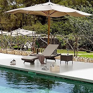 Pamapic Patio Chaise Lounge Set 2 Pieces，Patio Lounge Chair with Adjustable Backrest and Removable Cushion, Outdoor Pool Lounge Chair Set for Patio Poolside Backyard Porch