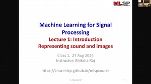 Machine Learning for Signal Processing (Fall 2024)