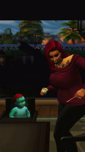 B4 i loaded over my family 😢. But i got a new one ☺️ same baby names. #sims4 #alien #baby