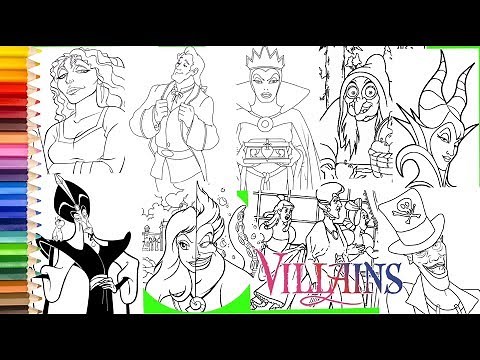 Disney Villain URSULA VANESSA JAFAR MOTHER GOTHEL & MORE - Coloring Pages for kids