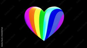 A colorful heart with rainbow colors. The heart is surrounded by a rainbow of colors, and it is floating in the air. The image has a whimsical and playful mood Stock Video