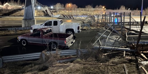 Pedestrian bridge partially collapses over the Seward Highway
