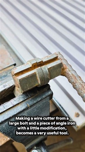 DIY Wire Cutter from Bolt and Angle Iron: #DIYWireCutter #WireCutter #Metalworking #DIYTools