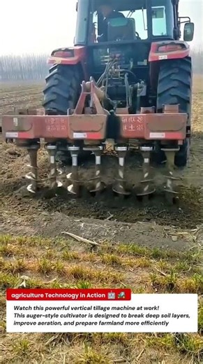 Vertical Tillage Machine in Action | Deep Soil Auger Cultivator Technology