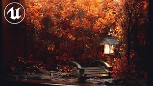 Autumn Rain Garden in Unreal Engine 5: Forest in A Bottle: UE5 Megascans Trees