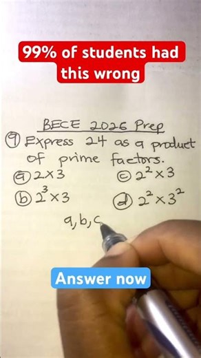 BECE 2026 Mathematics practice question