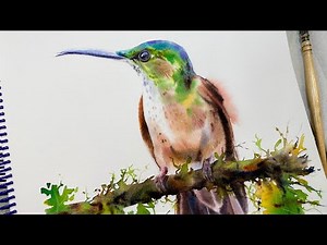 Watercolor Hummingbird: Soft Feathers & Iridescent Hues #watercolorbird
