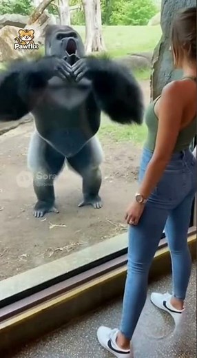 This Gorilla stole her dance moves instantly at the zoo 🤣 #Shorts #FunnyAnimals