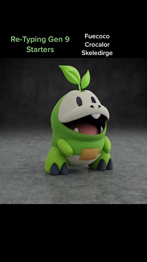 Pokemon Re-Typing/Shiny project Vol. 3! #Pokemon #fuecoco #crocalor #skeledirge #violet #scarlet #gen9 #gen9pokemon #3D #B3D #Blender #animation #evolution #shiny