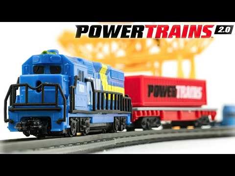 PowerTrains 2.0 Starter Toy Train Set with Port Cargo Loader Crane Unboxing