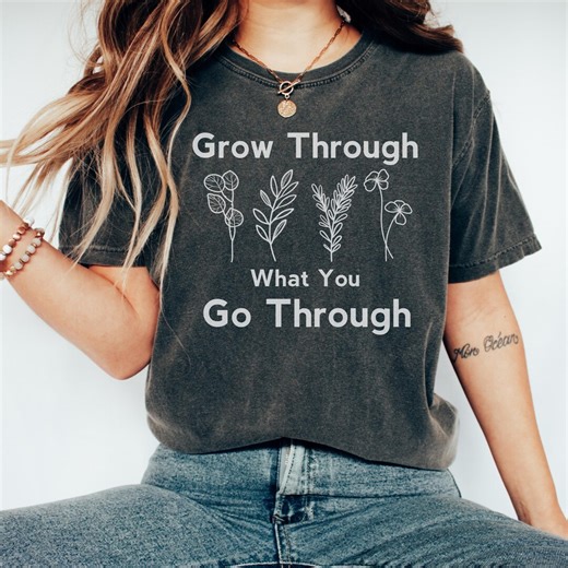 Motivational Plant Lady Tshirt, Comfort Colors Mental Health Shirt, Positive Affirmations - Etsy