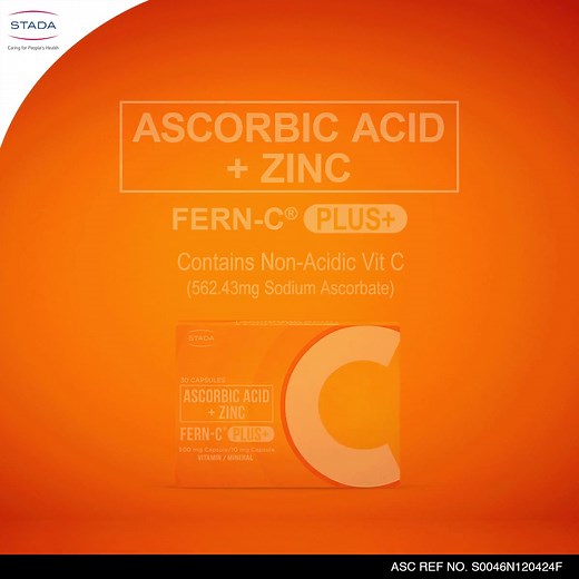 Long commutes, tight deadlines, and changing weather drags you down. Equip yourself with Ascorbic Acid Zinc (FERN-C Plus ), combined with a proper diet and exercise, to help stay protected against these daily challenges. Find Ascorbic Acid Zinc (FERN-C Plus ) at your nearest drugstore for your daily immune support. | FERN-C