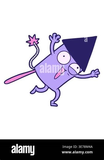 shivering motion animation of cartoon firework rocket Stock Video Footage - Alamy