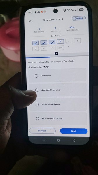 Which technology is NOT an example of Deep Tech?  Single select... | Filo