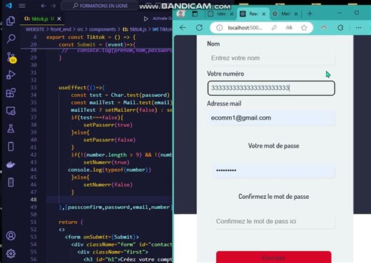 React js validation formulaire en wolof #developpeurweb #informatiques