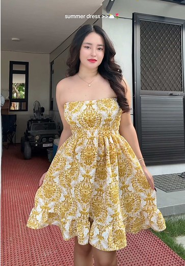 Beach dress outfit🌼✨ #sundress #summerdresses #hawaiianoutfit #yellowdress #tiktokfashion