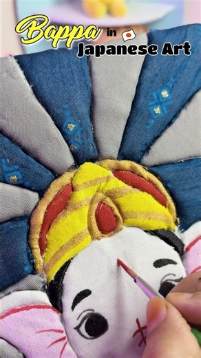 😱Wow...Viral Japanese Fabric Art✨| #shorts #fabricpainting #diy #craft #ganpati