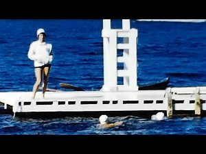 1950's Family on Vacation Swimming at Mat's Camp - Vintage Footage