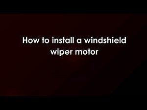 How to install a windshield wiper motor