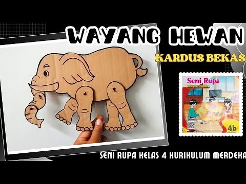 Cara Membuat Wayang Hewan Bentuk Gajah dari Kardus Bekas || Model Alat Gerak Hewan