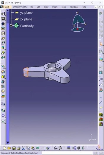 CATIA V5 Face Fillet & Tritangent Fillet #shorts #catiav5 #CADDVerse