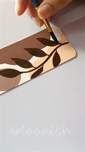 Aesthetic Shades of Brown Boho Art Bookmark 🤎🟤 Minimal Abstract Painting #bookmark #bohoart #diy