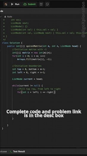 LeetCode Daily: Spiral Matrix IV Solution in Java | September 9, 2024