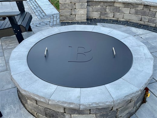 Personalized Fire Pit Cover: Monogrammed Galvanized Metal Snuffer Lid - Etsy