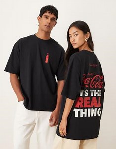 ASOS DESIGN unisex oversized t-shirt with Coca Cola print in black | ASOS