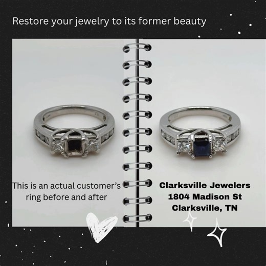 See us for expert repairs on your jewelry to restore it to its former beauty. All work completed by us, at our location by qualified jewelers who know how to help you feel great about your jewelry. Open 9-5 M-F at 1804 Madison Street, Clarksville, TN #jewelry #jewelryrepair #jewelryrepairshop #jewelryrepairservice | Clarksville Jewelers