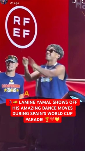Lamine Yamal brought the energy as he showed off his dance moves during Spain’s WC victory parade,
