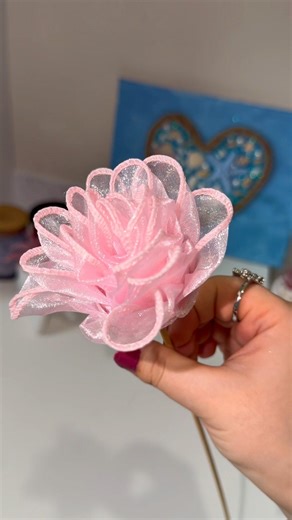 DIY Ribbon Flower 🌹✨️ #diy #craft #flower #ribbon #tutorial diy, craft, ribbon Flower, Tutorial