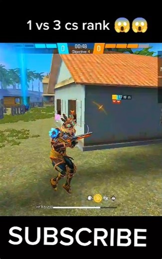 1 vs 3 cs rank 😱 😈 free fire new song #freefire #shorts