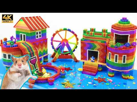 ASMR x 1,5 - Construir una villa con mil imanes y piscina para mi hámster.