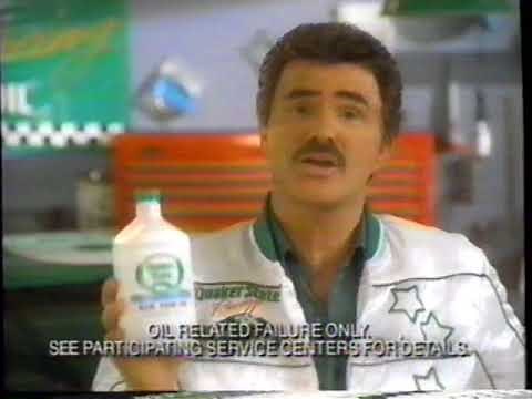 1992 Quaker State Motor Oil "Burt Reynolds" TV Commercial