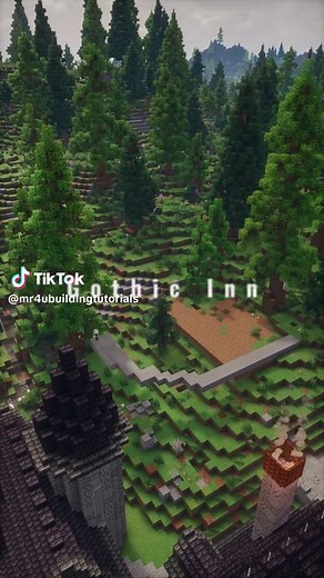 Gothic Inn Minecraft Build Timelapse: Dark Fantasy Tavern