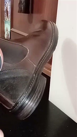 Professional Shoe Shine on Brown Boots