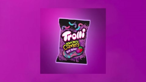 Trolli Sour Brite Crawlers, Candy, Very Berry, Sweet and Sour, Gummy Worms, 7.2 oz Bag